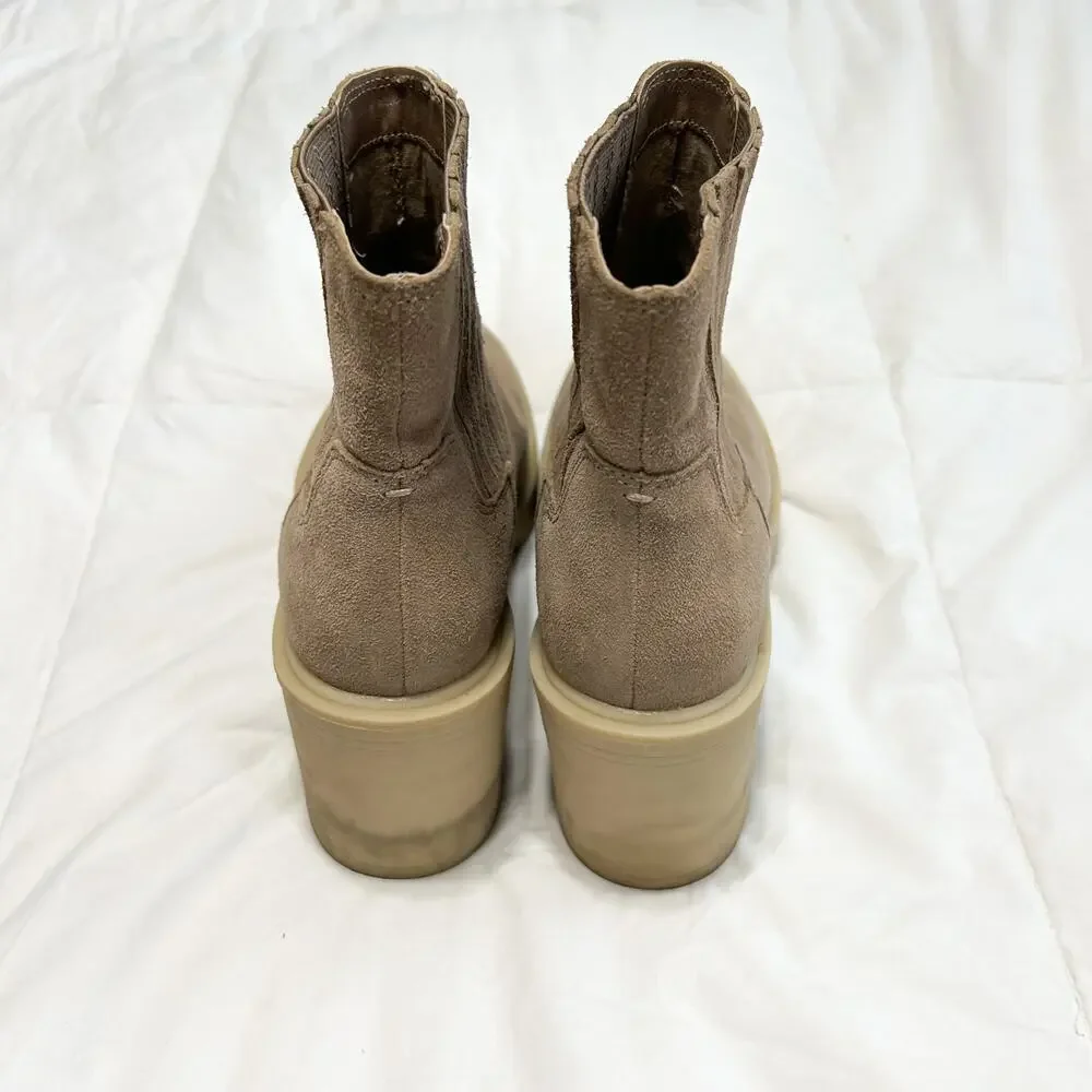 Dolce Vita Caster H2O Waterproof Platform Suede Ankle Boots Tan Size 8 EUC - Picture 7 of 10